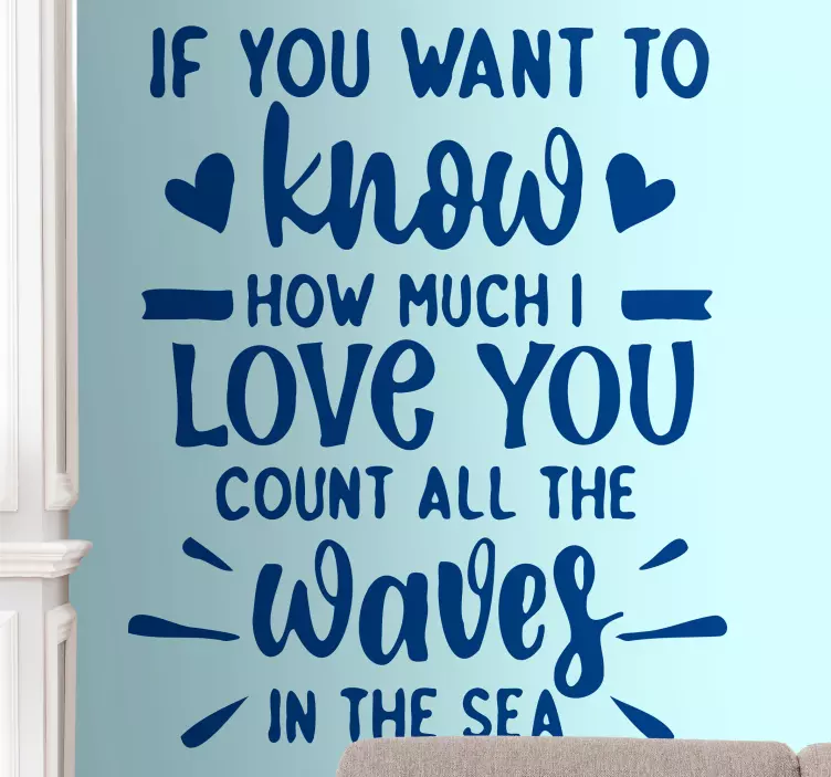 Waves love wedding sticker - TenStickers