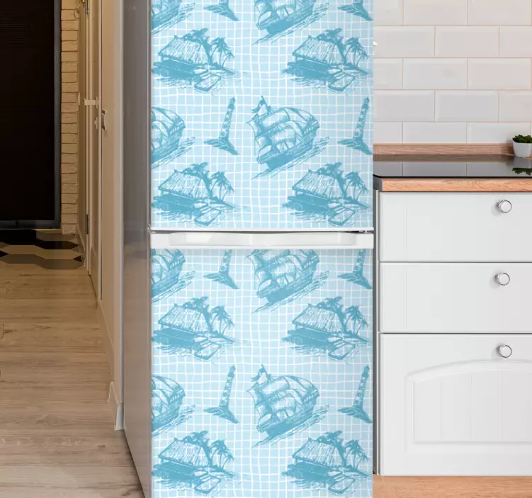 Westwind toile pattern design fridge decal - TenStickers