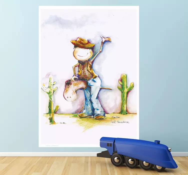 Cowboy character sticker illustration - TenStickers