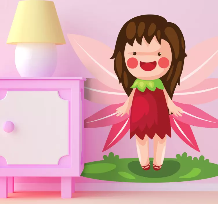 Pink fairy figure fairytale stickers - TenStickers