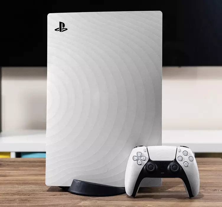 White circles PS5 stickers - TenStickers