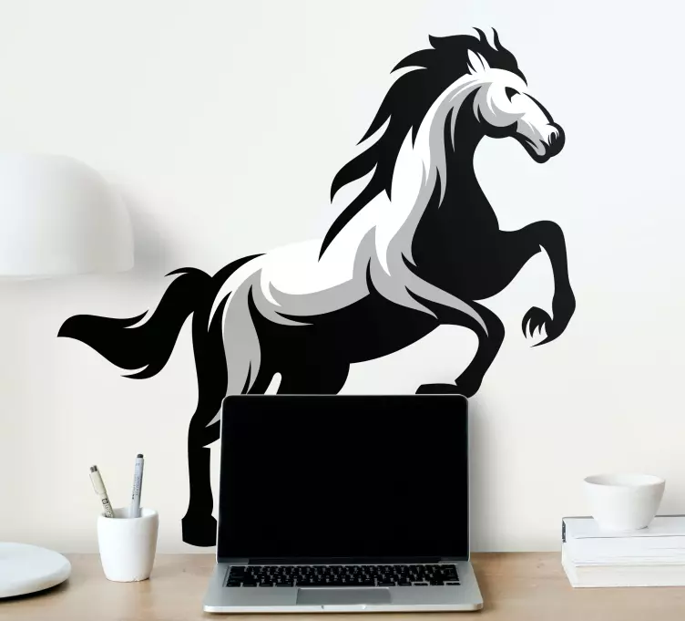 White elegant horse wall sticker - TenStickers