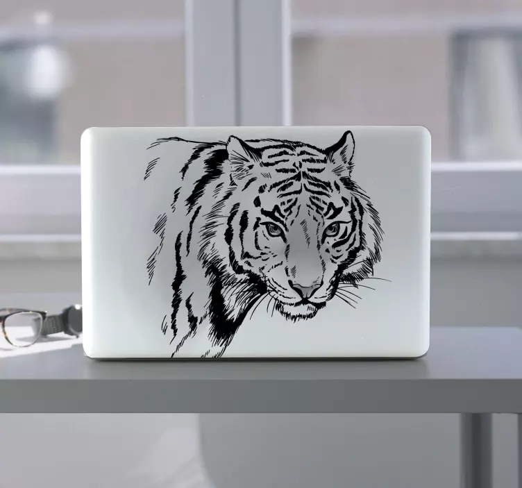 White tiger laptop vinyl skins - TenStickers