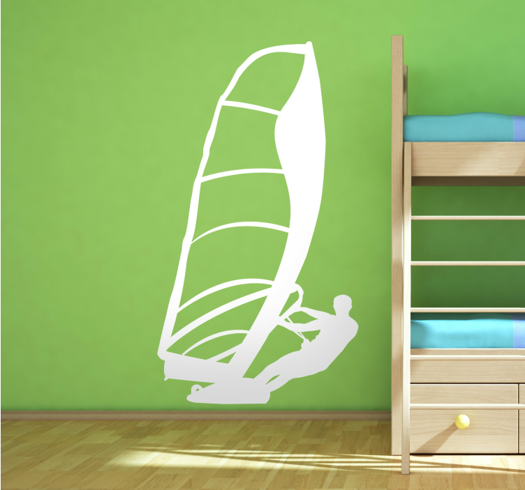 Wind Surfer Silhouette Sticker - TenStickers