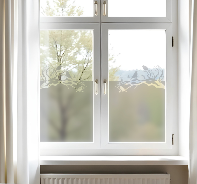 Window sticker branches with birds design - TenStickers