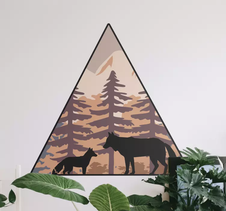 Wolve and fox wild animal decal - TenStickers