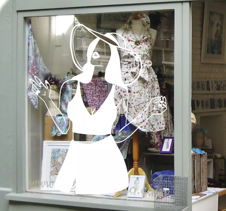 women line art for shops Make up stickers - TenStickers