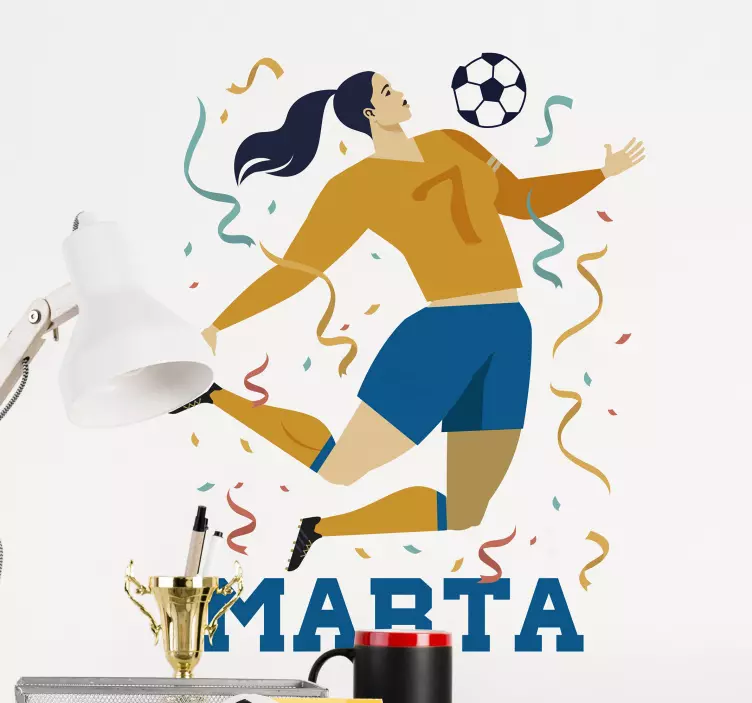 Women's world cup with name football decal - TenStickers