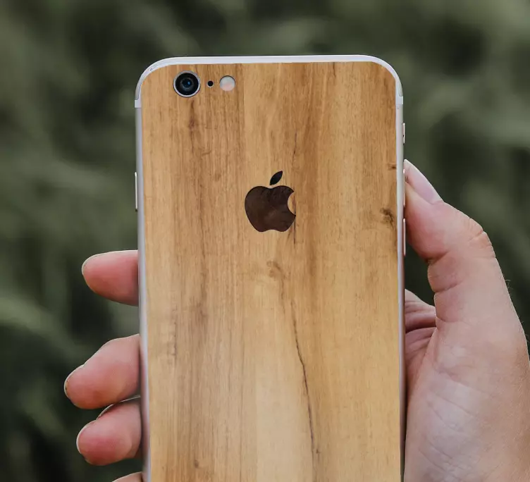 Wooden texture iPhone sticker - TenStickers