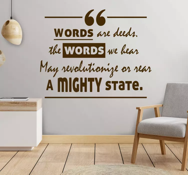 Words are deeds Charles Harpur wall stickers quotes - TenStickers