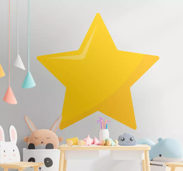 Yellow classic star wall border sticker - TenStickers