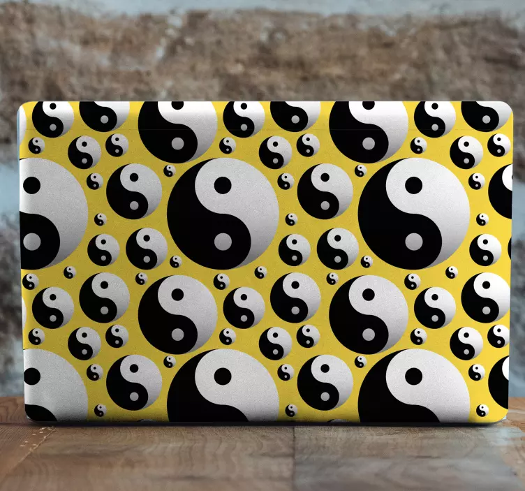 Yin yang pattern laptop vinyl skins - TenStickers