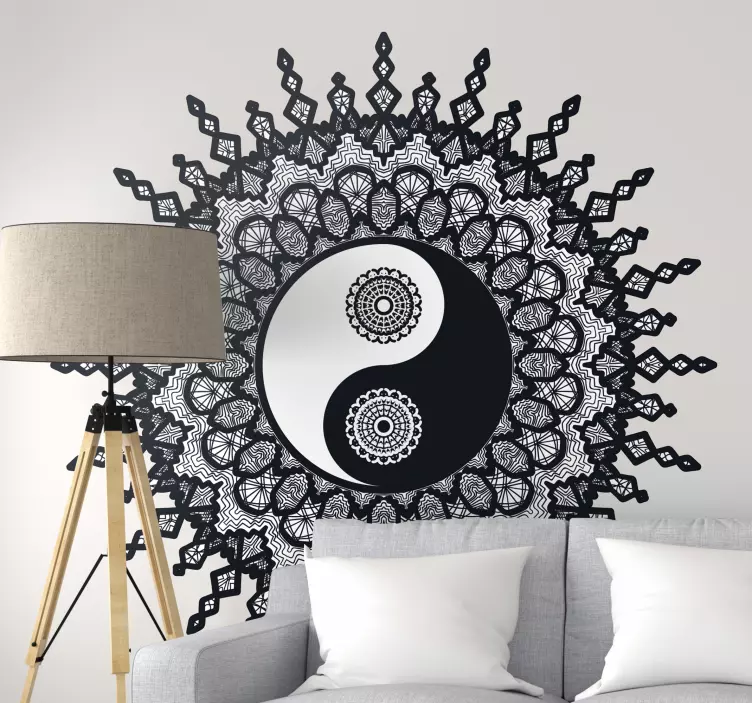 Ying Yang Paisley wall sticker - TenStickers