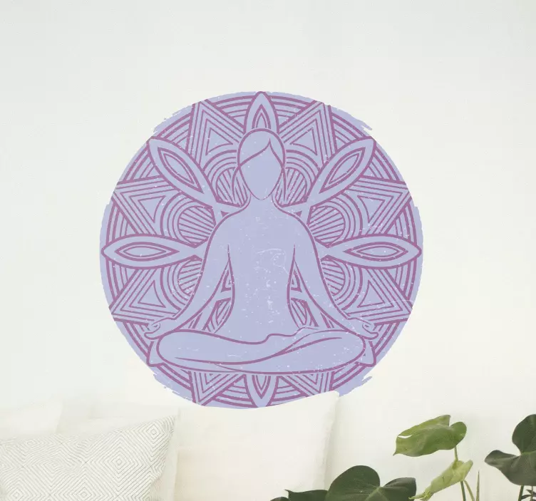 Yoga lotus  flower wall sticker - TenStickers