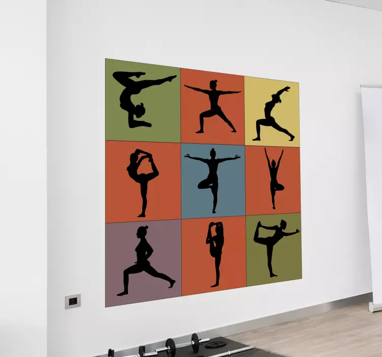 Yoga positions wall vinyl sticker - TenStickers