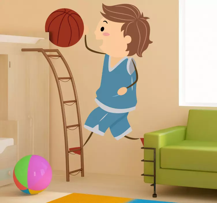 Young Basketball Player Kids Decal - TenStickers
