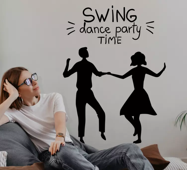 Young couple dancing Teenage Wall decals - TenStickers