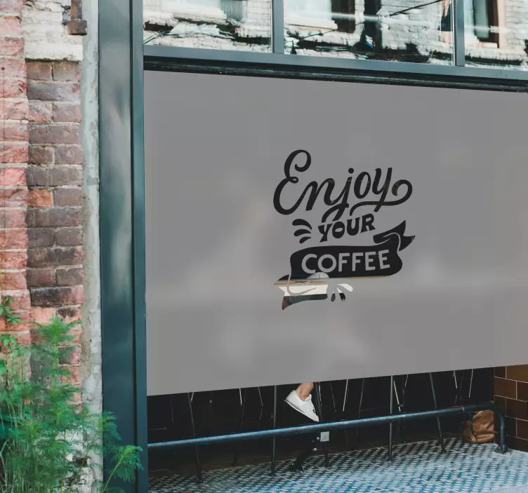 your logo on translucent shop window sticker - TenStickers