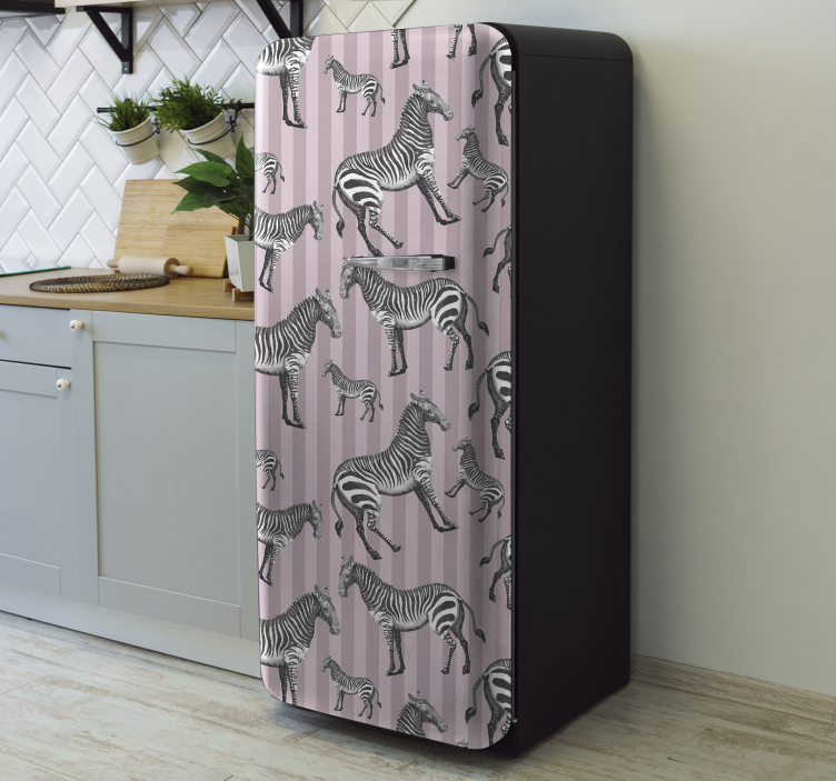 Zebra Pattern Overlay fridge sticker - TenStickers