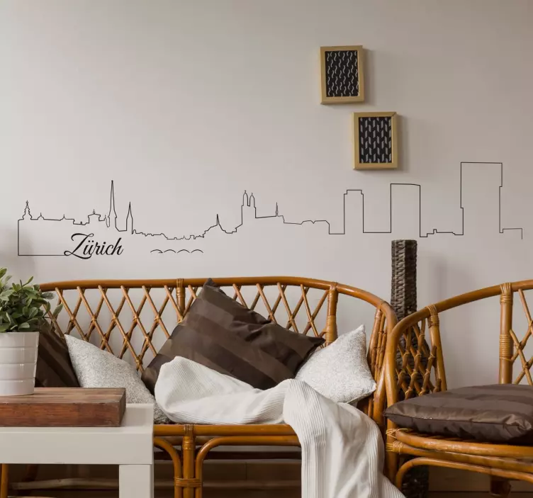 Zurich Skyline Wall Sticker - TenStickers