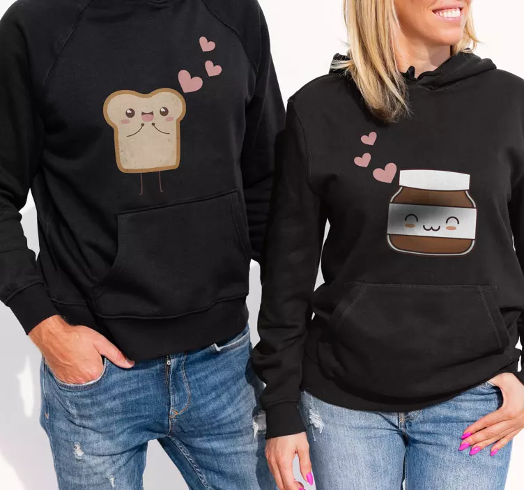 Bread and Nutella Couple t shirt - TenStickers