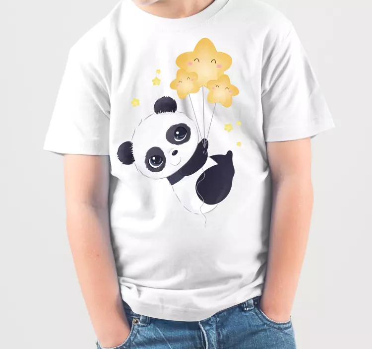 Baby panda with Balloon Kids t-shirt - TenStickers