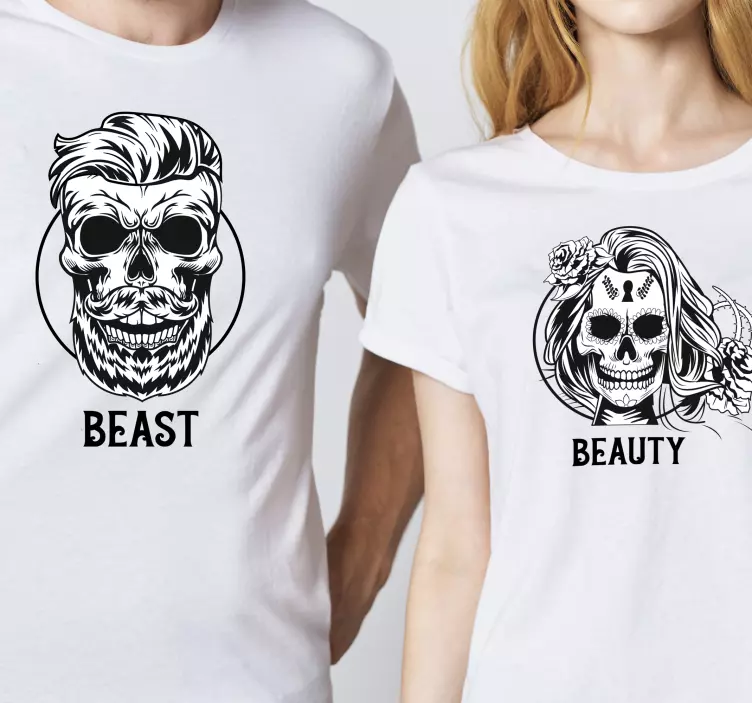 Beauty and beast Couple t shirts - TenStickers