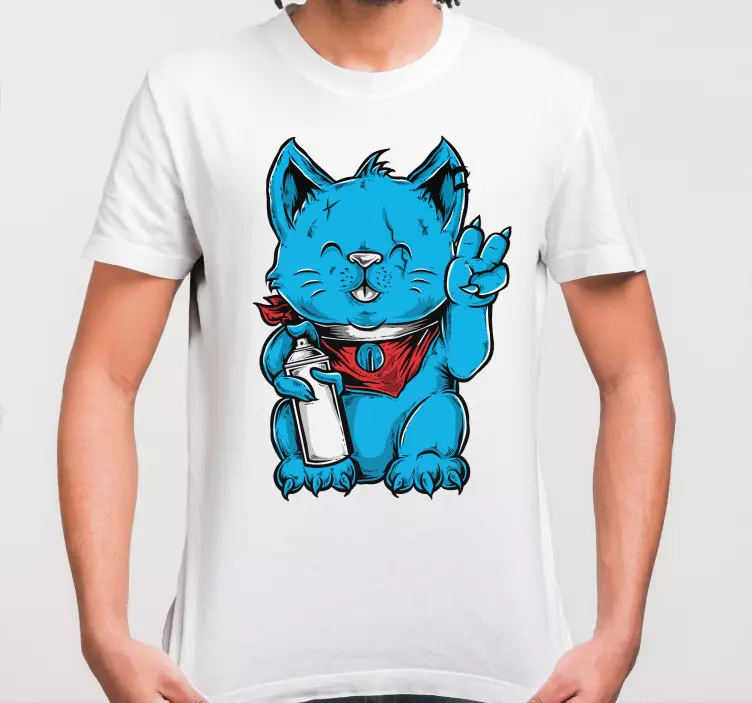Cartoon cat with earring custom t-shirt - TenStickers