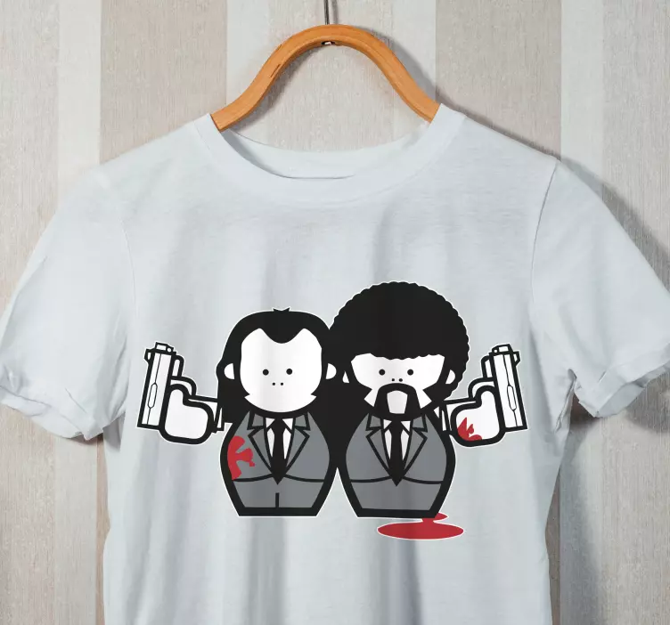 Cartoon pulp fiction custom t-shirt - TenStickers