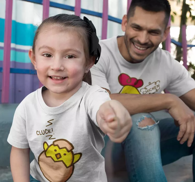 Chick and chicken Father and kid t-shirt - TenStickers