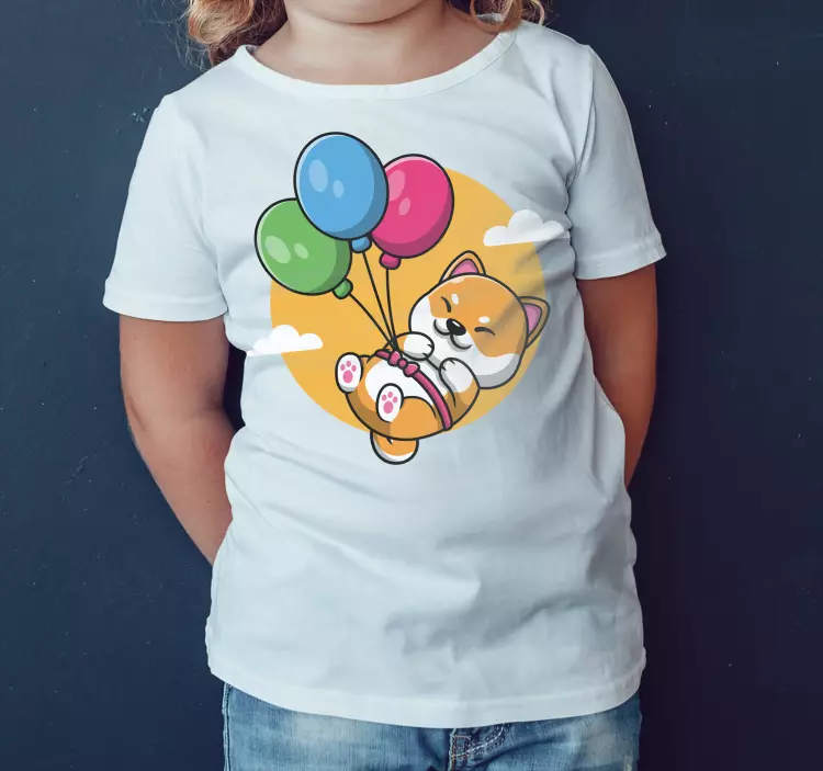 Chinese dog and balloons Kids t-shirt - TenStickers