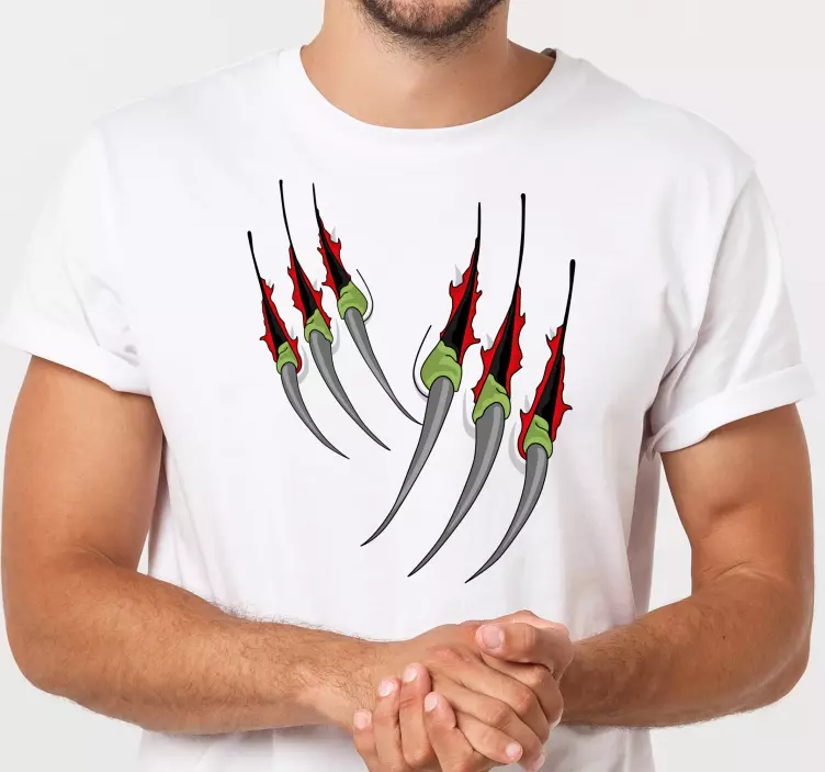 claw scratches red blood Halloween shirt - TenStickers