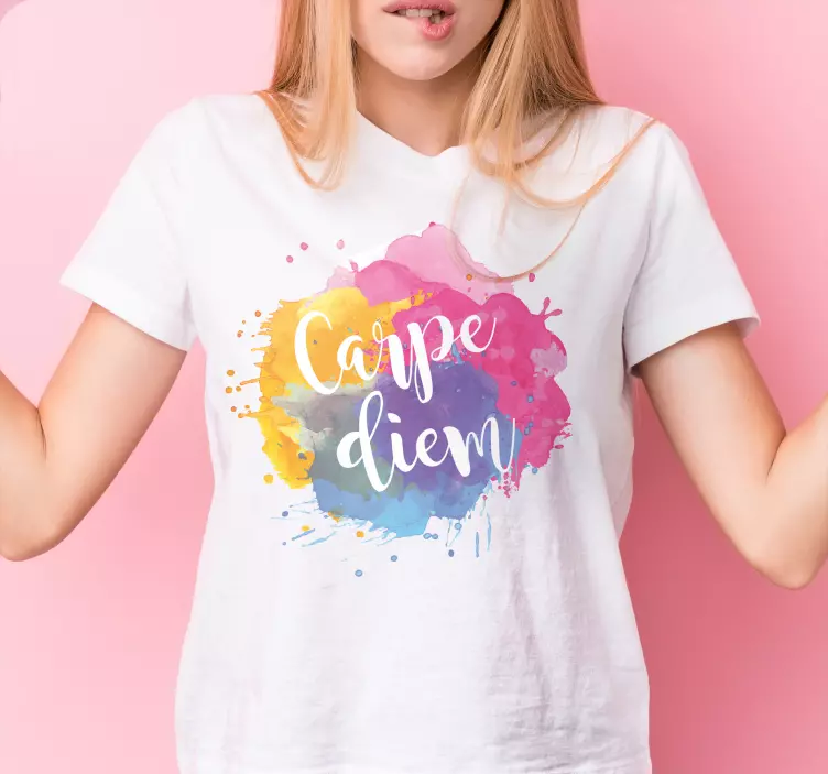 Colorful carpe diem illustration custom t-shirt - TenStickers