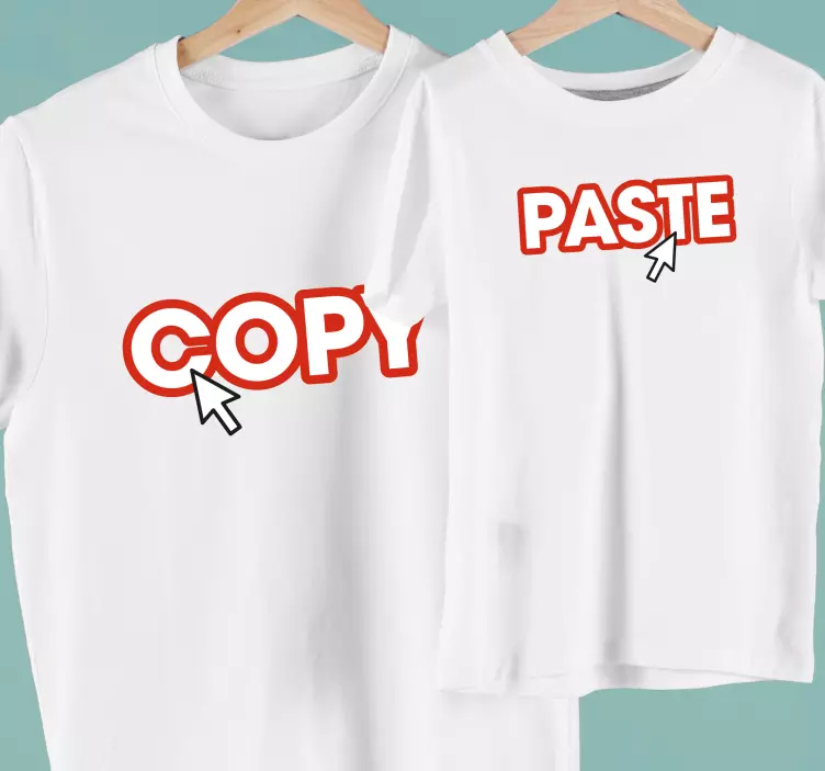 Copy and paste text mouse Father and son shirt - TenStickers