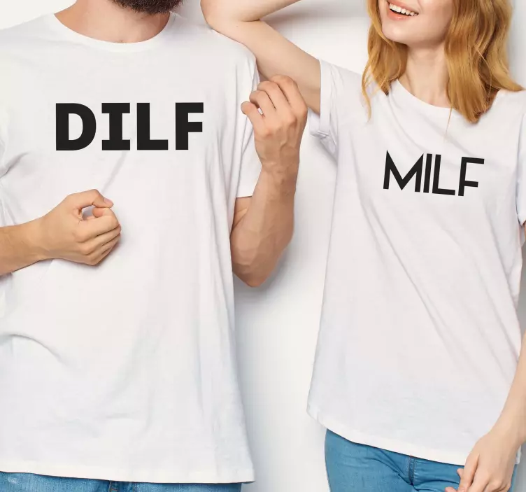 Couple matching MILF and DILF Couple t shirts - TenStickers