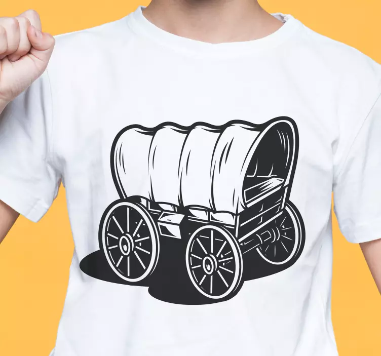 Cowboy wagon style t-shirt - TenStickers
