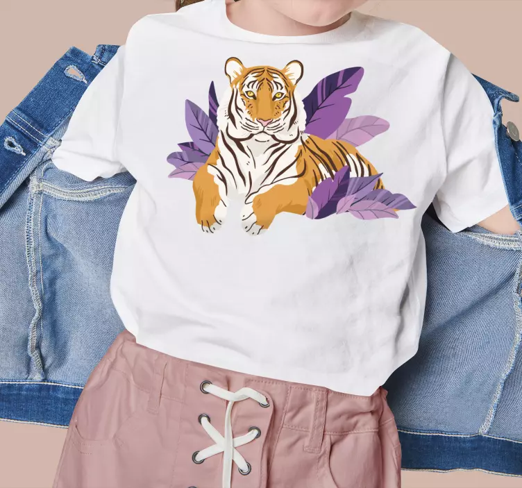 Curious tiger jungle animals Kids t-shirt - TenStickers