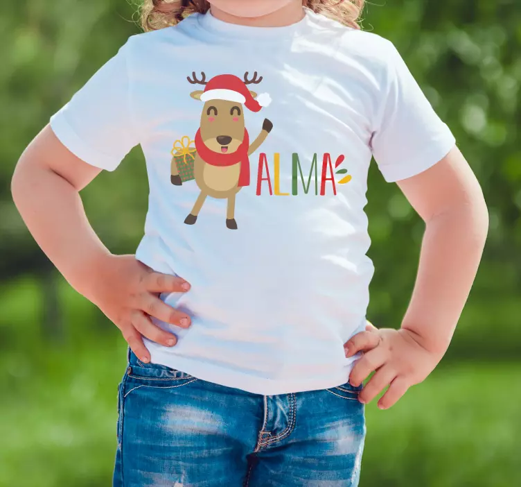 Customisable name Rudolph Christmas shirt - TenStickers
