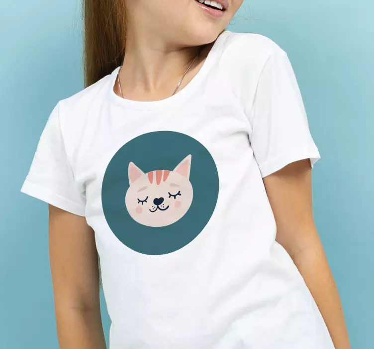 Cute Cat Head Kids t-shirt - TenStickers