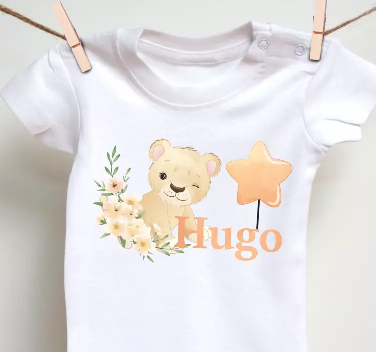 Cute lion for boy with name Baby shirt - TenStickers