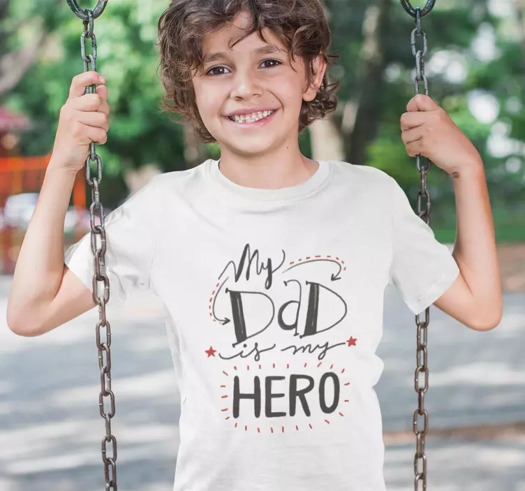 Dad is my Hero kids t shirt - TenStickers