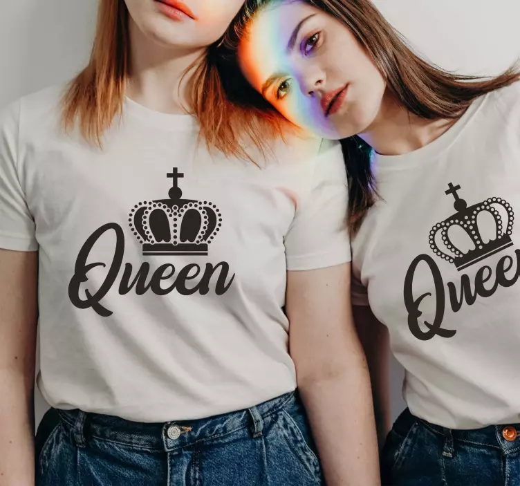 Double crowned queen Couple t shirts - TenStickers