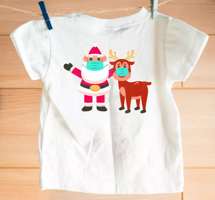 Festive Santa reindeer duo father and son t-shirts - TenStickers