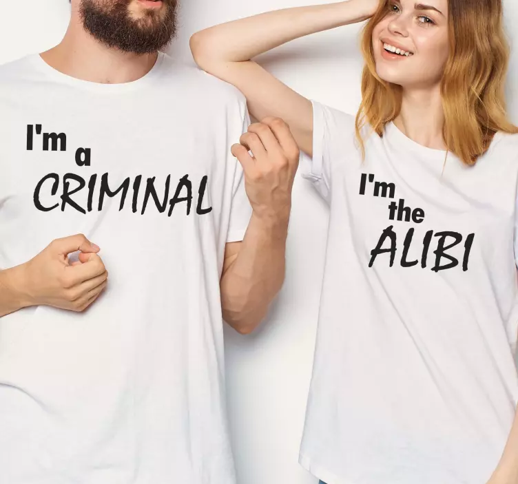 Fun couple im a criminal design Couple t shirts - TenStickers