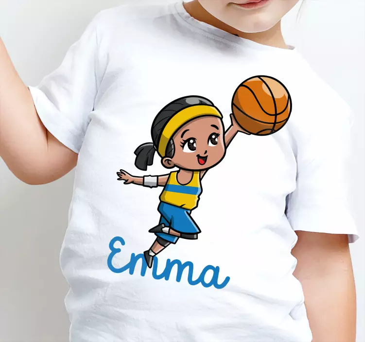 Girl basketball player T-shirts with name - TenStickers