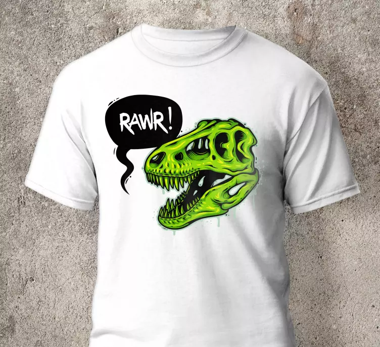 illustration of dinosaur skull custom t-shirt - TenStickers