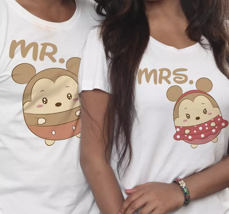 Mr. and Mrs. minnie and mickey  Couple t shirts - TenStickers