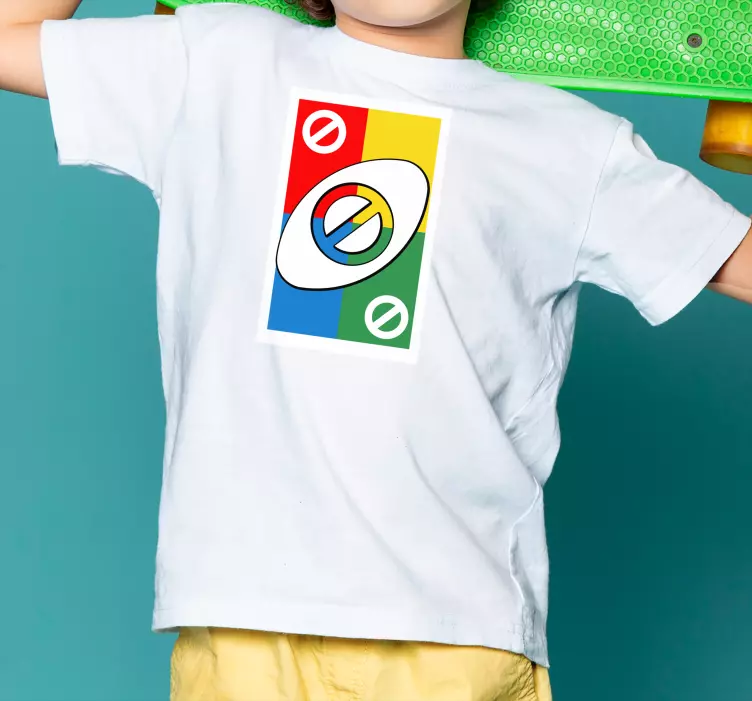 Multicolor stop UNO card four parts t-shirt - TenStickers