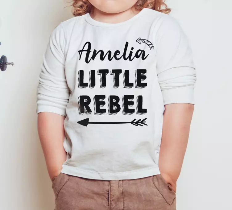 Personalised little rebel Kids t-shirt - TenStickers