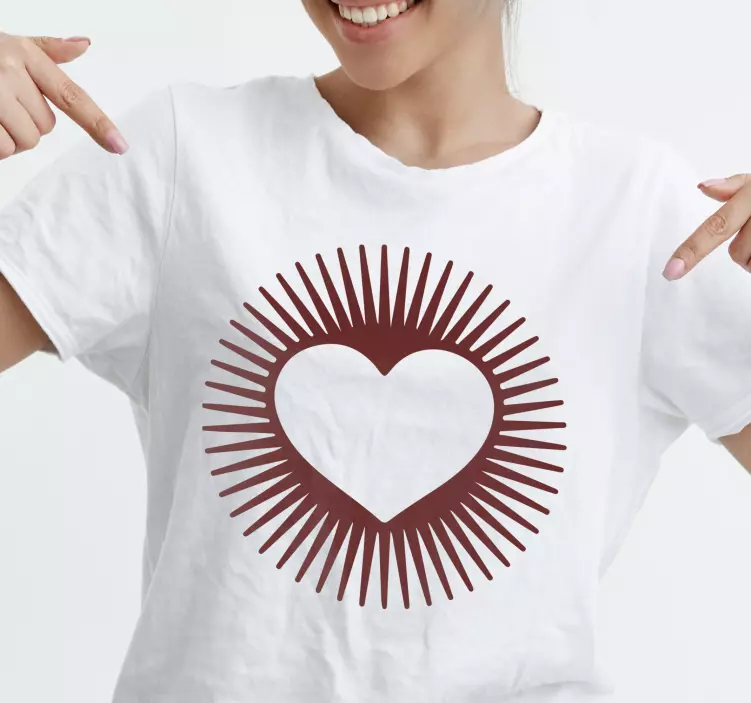 Radiant red heart custom t-shirt - TenStickers